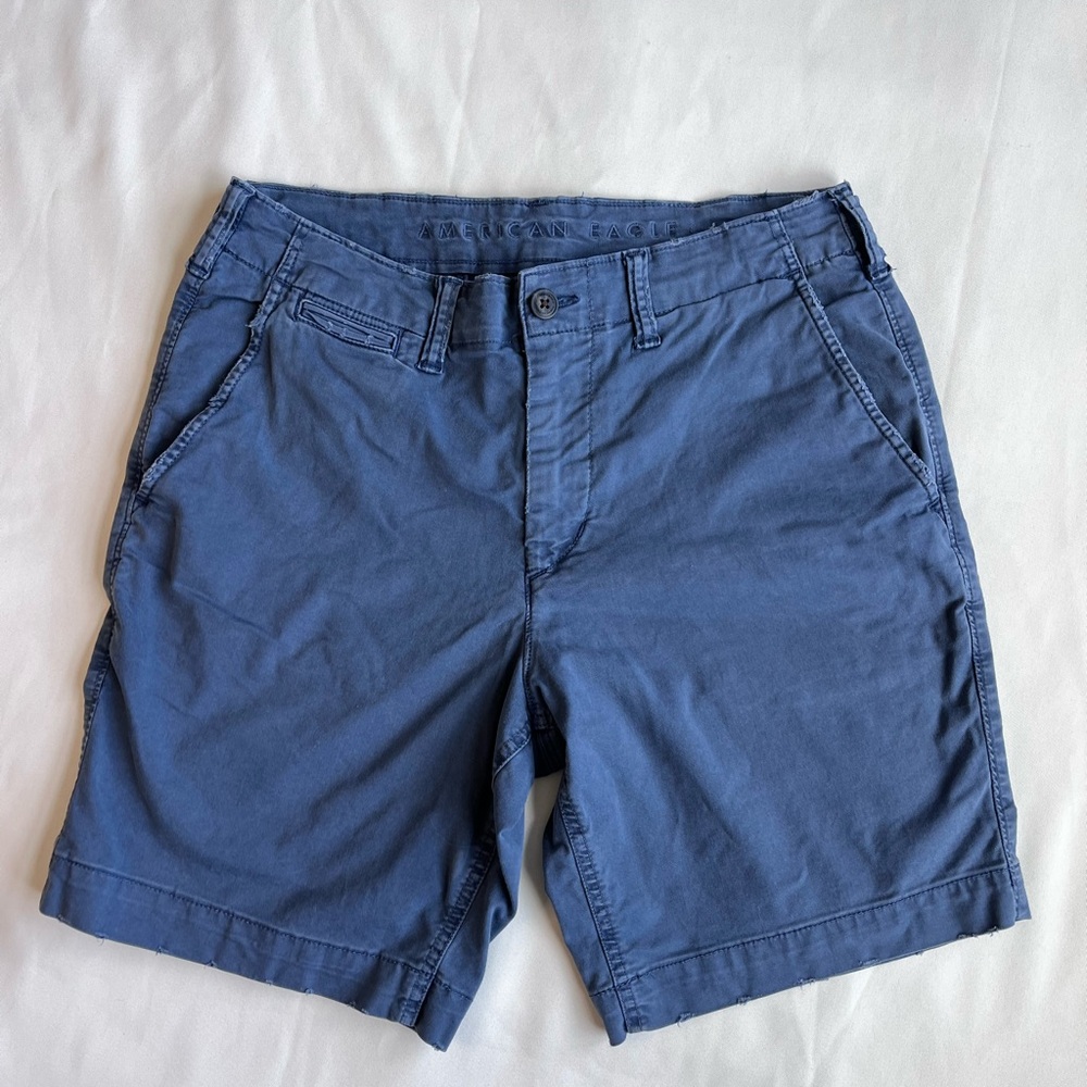 American Eagle Outfitters Men's Blue Flat Front Shorts